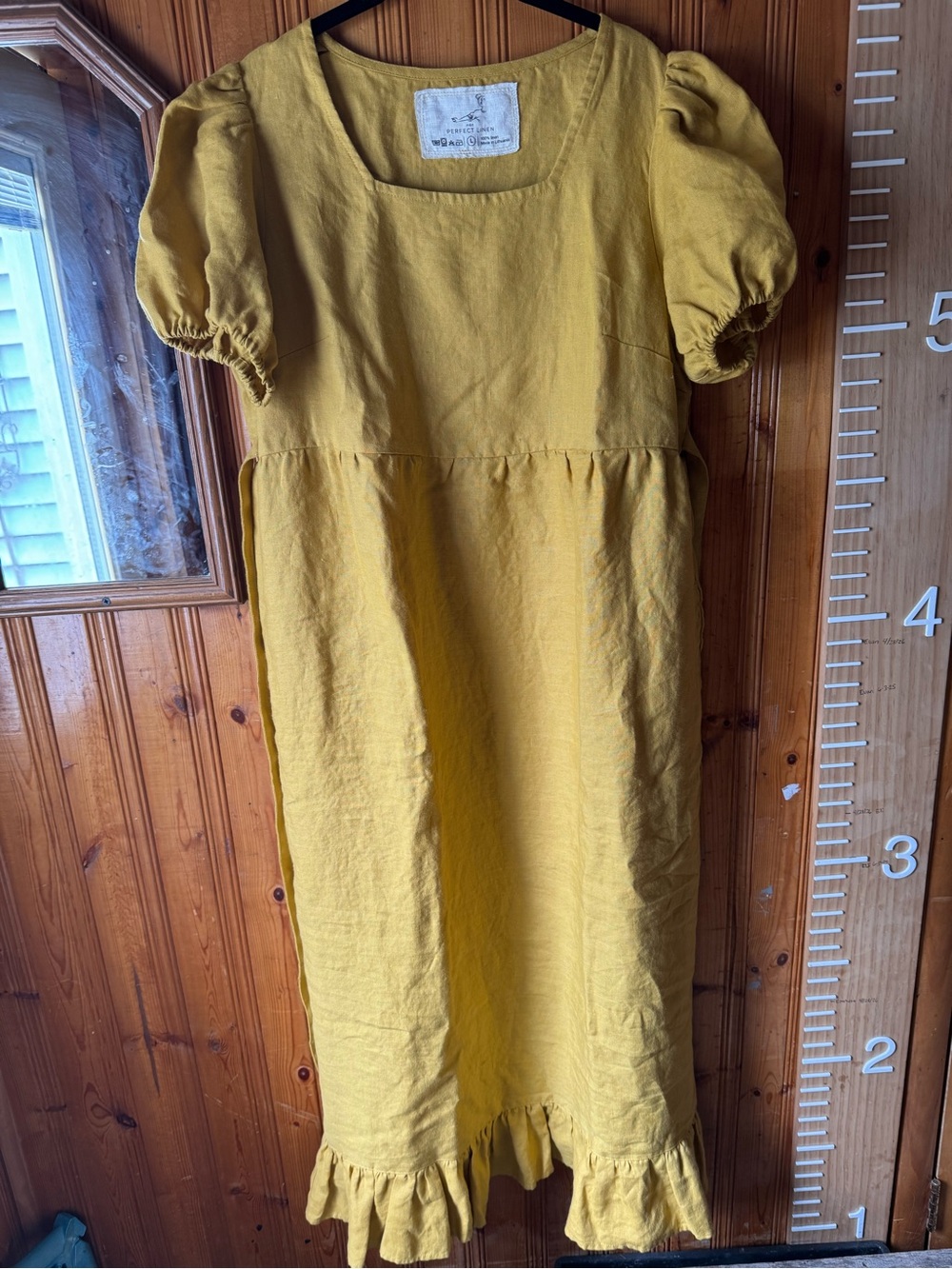 Not perfect linen Nora dress in honey.
